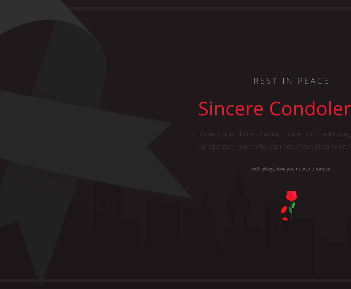 Condolences Editable Template Greetings Illustration
