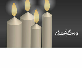 Light Condolances With Candle In Dark