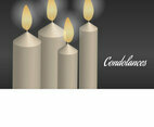 Light Condolances With Candle In Dark