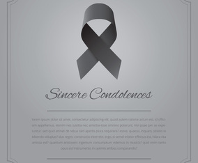 Elegant Funeral Card with Black Ribbon.