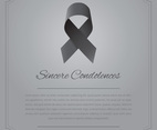 Elegant Funeral Card with Black Ribbon.