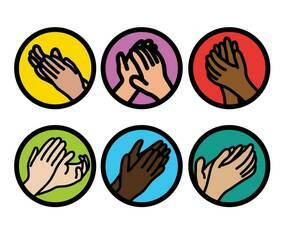 Hands clapping vector set
