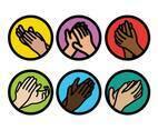 Hands clapping vector set