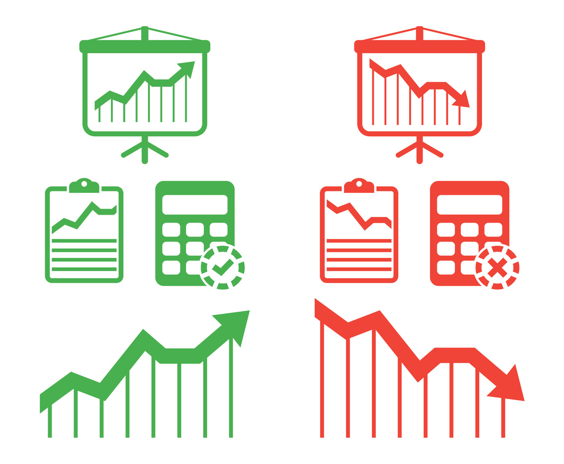 Revenue set vector icon