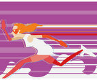 Super Fast Runner Women Vector