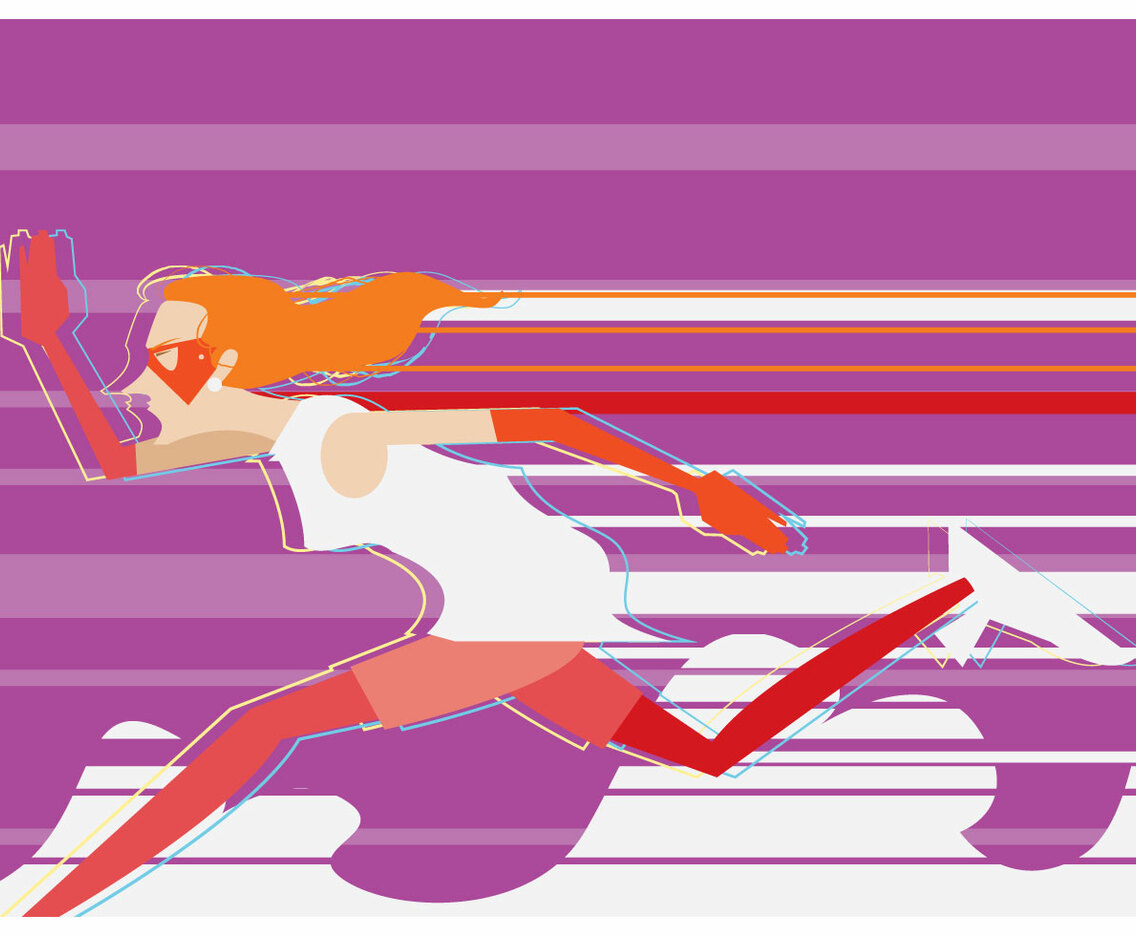 Super Fast Runner Women Vector