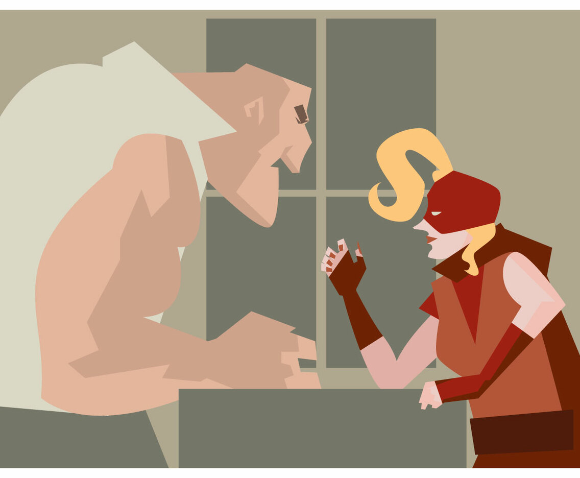 Arm Wrestler Woman Vector