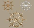Ship Wheel Classic Vintage Set Vector