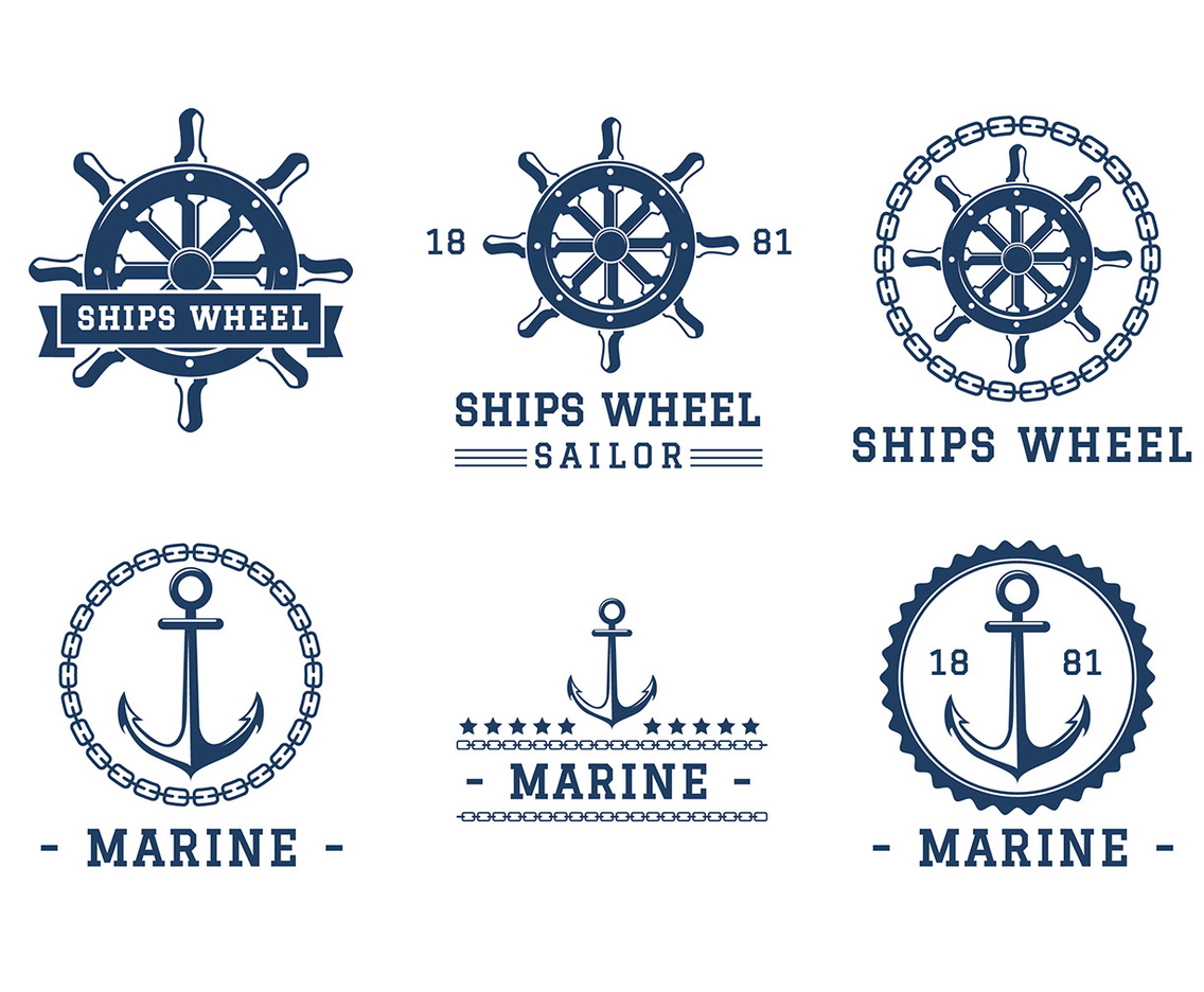 Ship Wheel Logo Template Free Vector