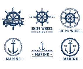 Ship Wheel Logo Template Free Vector