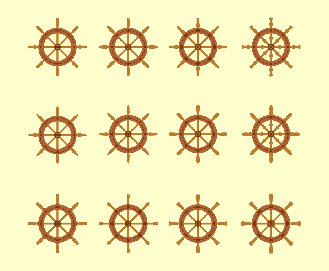 Ships Wheel Icons Collection