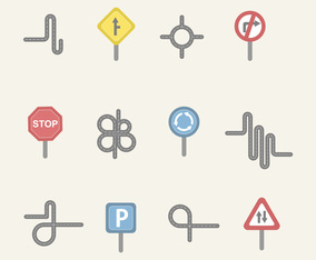 Road Traffic Icon Set