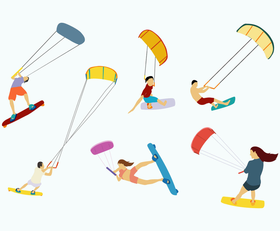 Kitesurfing Vector