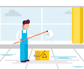 Male Professional Cleaning Staff