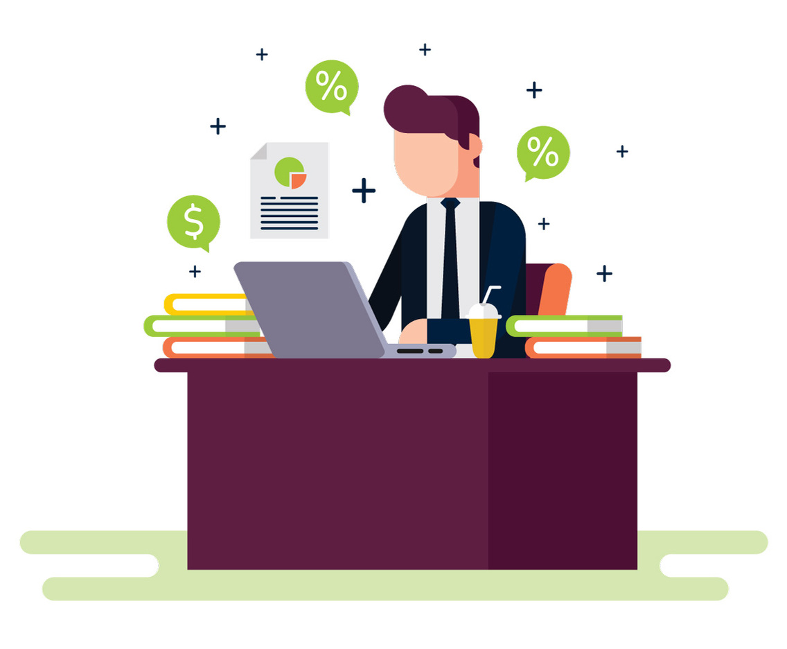 Financial CPA Making Report Illustration