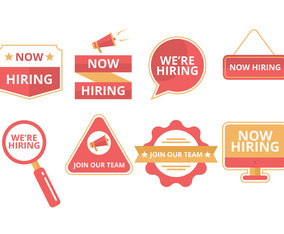 Free Hiring Badges Vector Collection