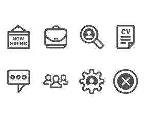 Now Hiring  Recruitment Set Icons