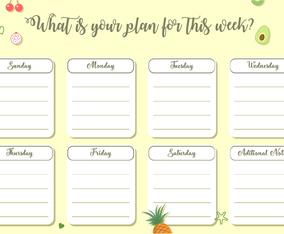 Printable Weekly Plan Free Vector