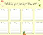 Printable Weekly Plan Free Vector