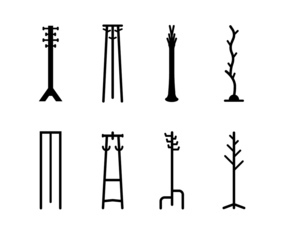 Coat stand set icons
