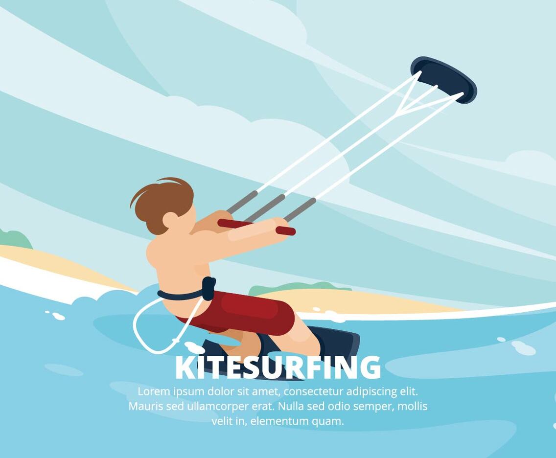 Kitesurfing Illustration