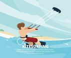 Kitesurfing Illustration