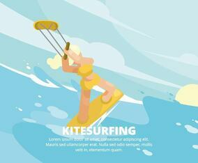 Kitesurfing Illustration