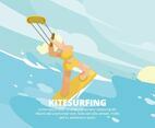 Kitesurfing Illustration