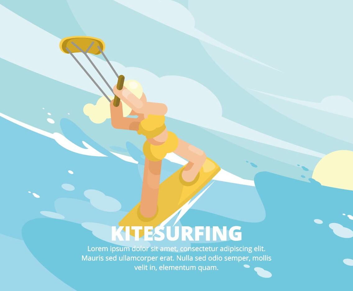 Kitesurfing Illustration