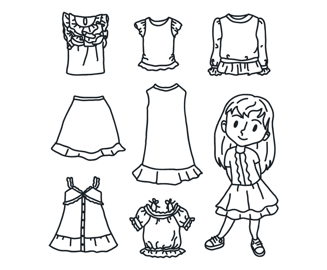 Black White Girl With Clothes