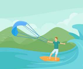 Free Outstanding Kitesurfing Vectors