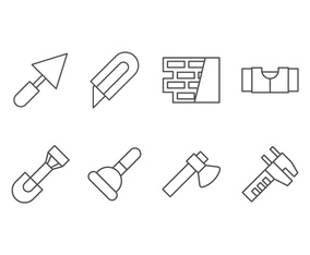 Handmade, DIY, Bricolage Tools Set Icon