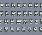 Vector Chrome 3d Alphabet