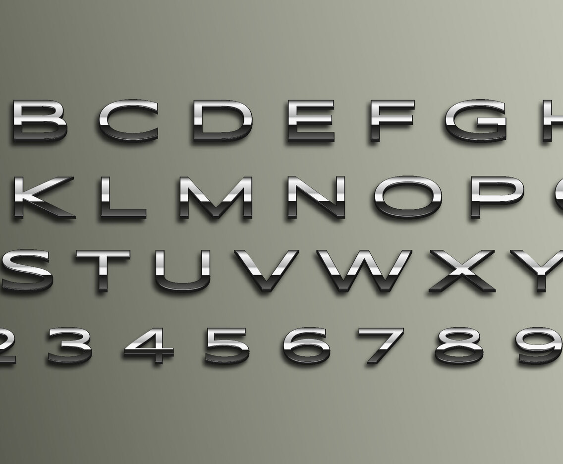 Vector Chrome 3d Font