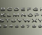 Vector Chrome 3d Font