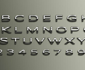 Vector Chrome 3d Font