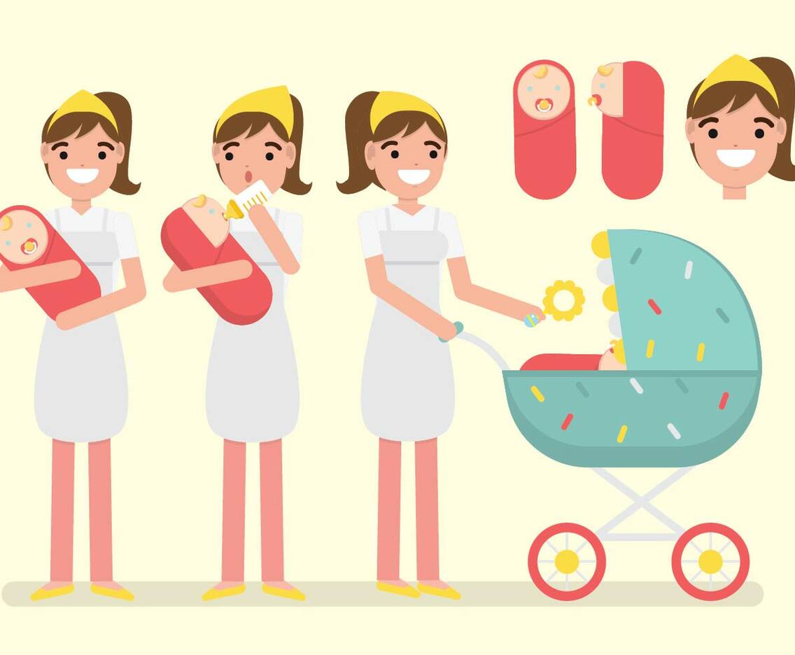 Activity of NannyBaby Sitter Vector