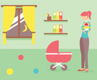 Babysitter Vector Illustration