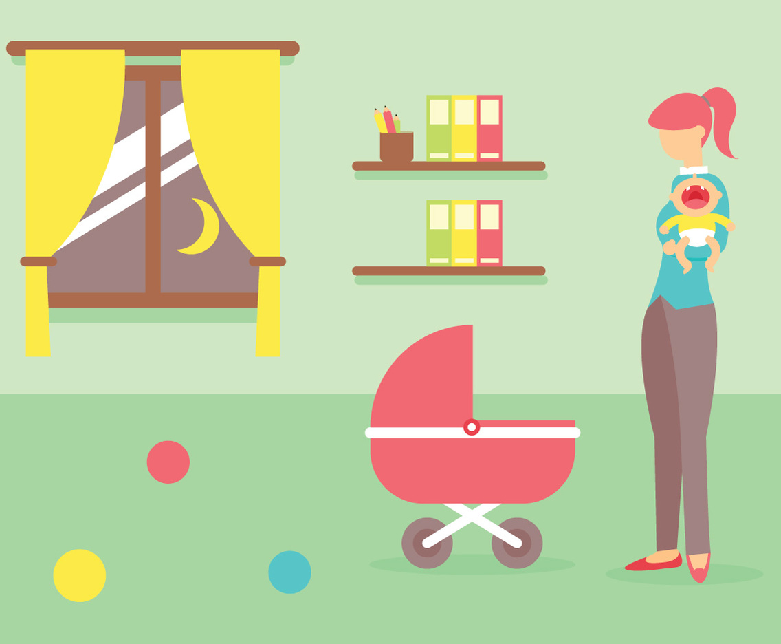 Babysitter Vector Illustration