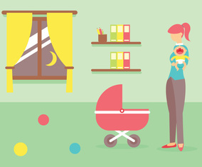 Babysitter Vector Illustration