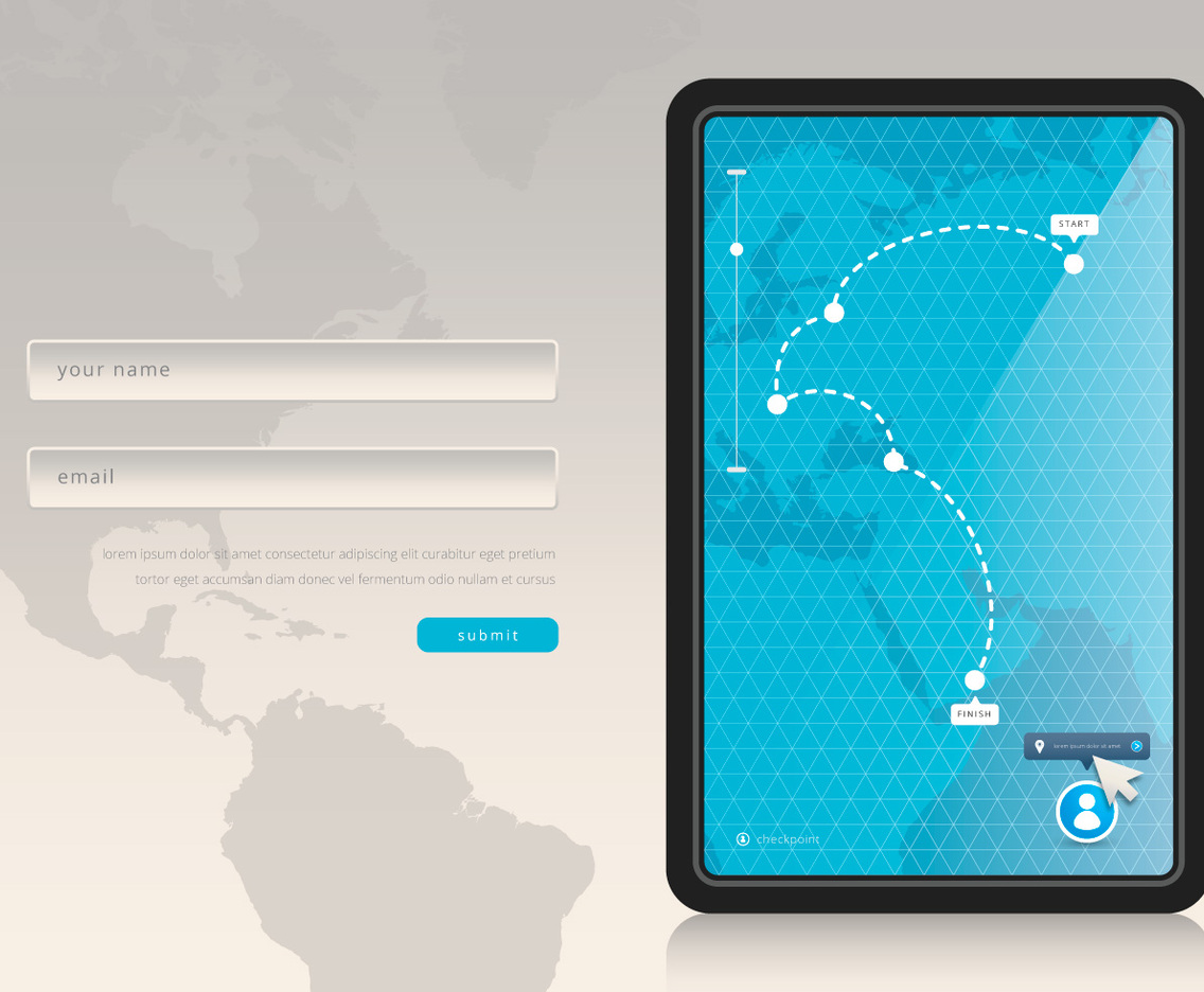 Mouse Over Location GPS Program. Website Design Menu.