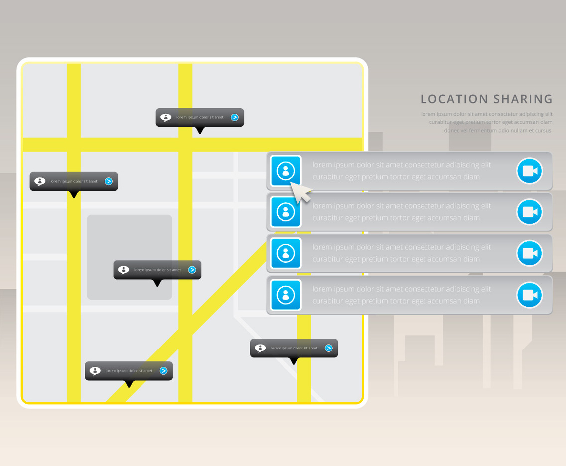 Mouse Over Location GPS Program. Website Design Menu.