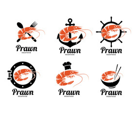 Prawn Seafood Logos Free Vector