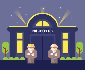 Free Bouncers at Night Club Vector