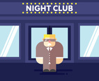 Bouncer at Club Illustration Vector