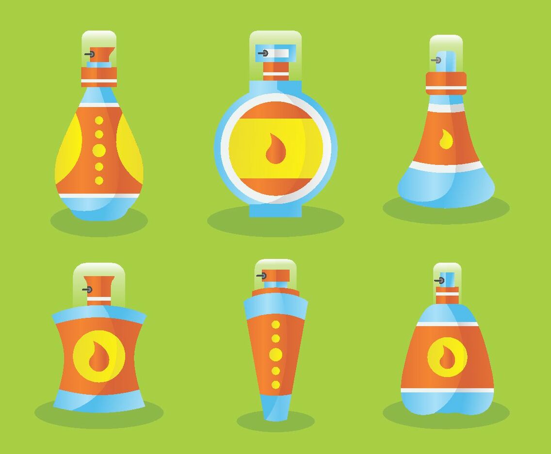 Perfume Bottles with Stoppers Vector Pack