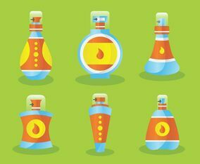 Perfume Bottles with Stoppers Vector Pack