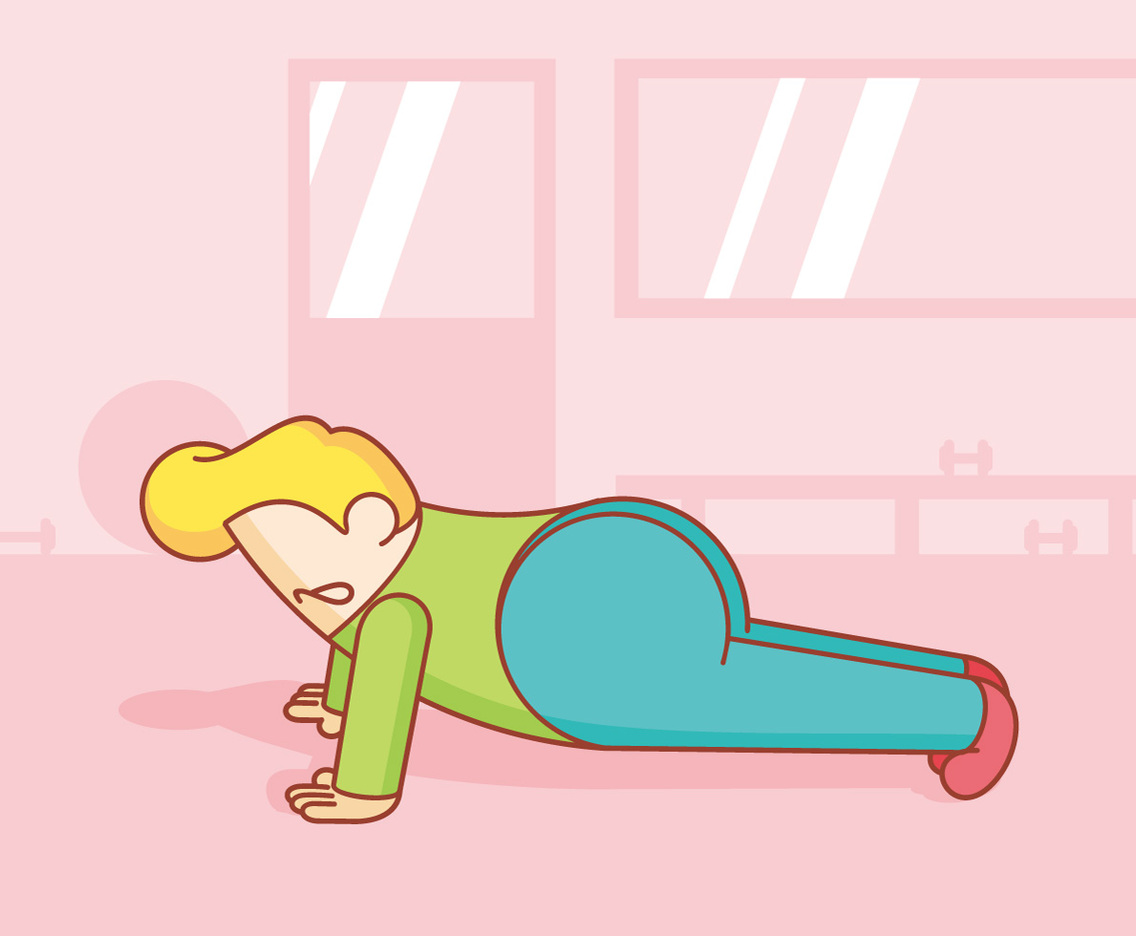 Push Up Vector Ilustration