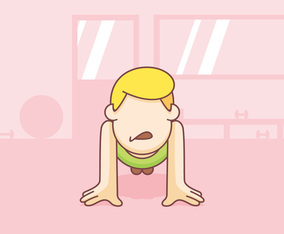 Push Up Vector Ilustration