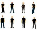 Free Standing Bouncer  Bodyguards Vector